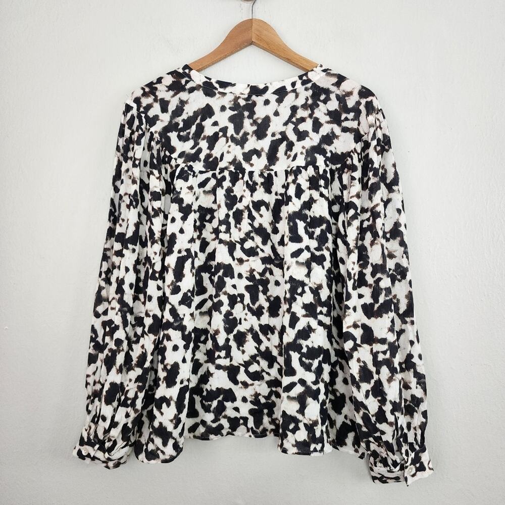 Rails Fable Blurred Cheetah Print V-Neck Blouse Flounce Sleeve NWT XLarge XL - Picture 15 of 16